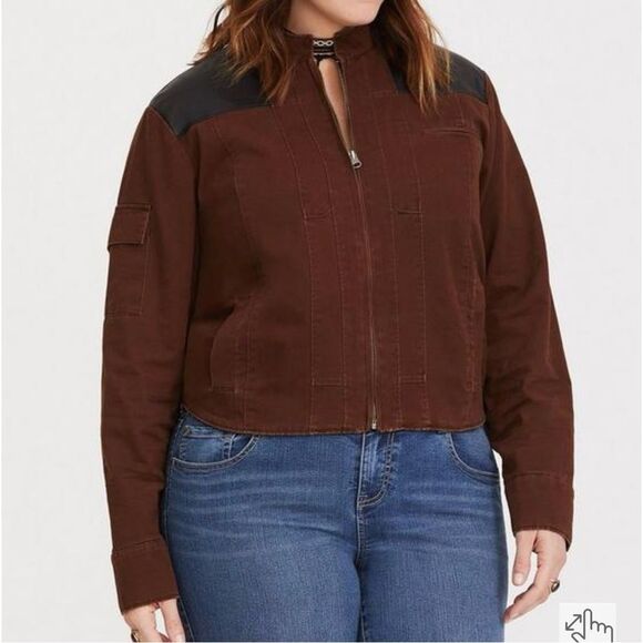 Her Universe Torrid Star Wars Solo Faux Leather Twill Jacket Size 2 (18-20) - Picture 8 of 8